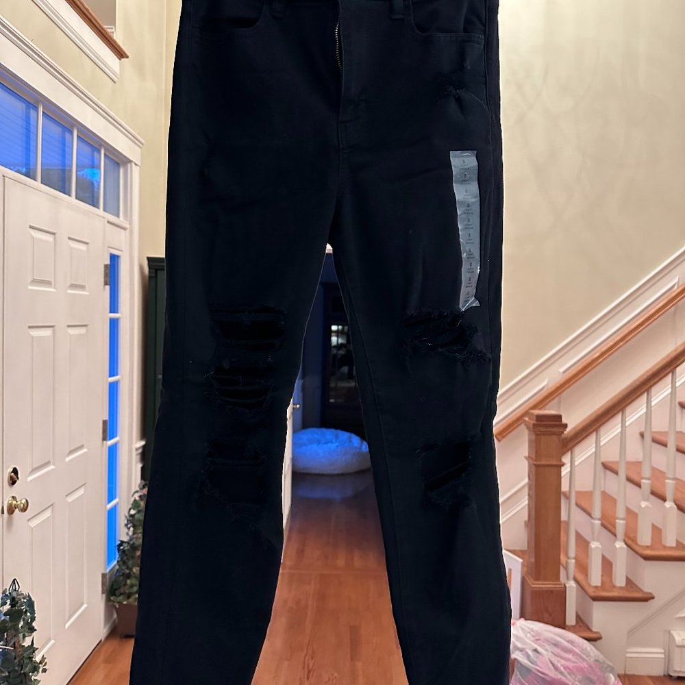 American Eagle Curvy High Rise Jeggings - Women's Size 8 (29W) Black Denim